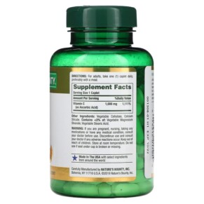 Thành phần vi chất của Nature's Bounty Vitamin C 1.000 mg 100 Caplets 074312017070