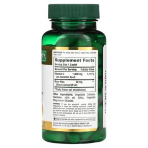 Thành phần vi chất của Nature's Bounty Vitamin C with Rose Hips 1.000 mg 100 Coated Caplets 074312006906