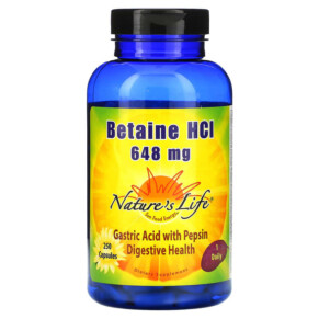 Thực phẩm chức năng Nature's Life Betaine HCL 648 mg 250 Capsules 040647004108