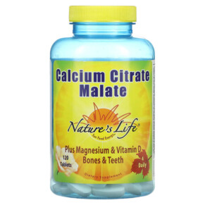 Thực phẩm chức năng Nature's Life Calcium Citrate Malate 120 Tablets 040647007482