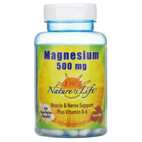 Thực phẩm chức năng Nature's Life Magnesium 500 mg 100 Vegetarian Capsules 040647004375