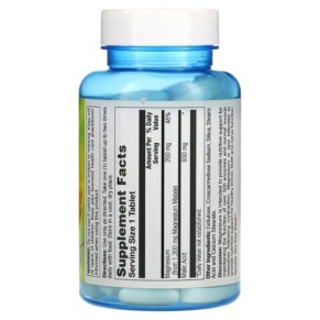 Thành phần vi chất của Nature's Life Magnesium Malate 1.300 mg 100 Tablets 040647006591