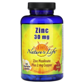 Thực phẩm chức năng Nature's Life Zinc 30 mg 250 Vegetarian Capsules 040647004368