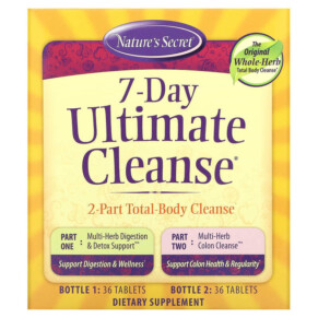 Thực phẩm chức năng Nature's Secret 7-Day Ultimate Cleanse 2-Part Total-Body Cleanse 2 Bottles 36 Tablets Each 710363583811