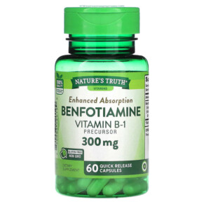 Thực phẩm chức năng Nature's Truth Benfotiamine 300 mg 60 Quick Release Capsules 840093120199