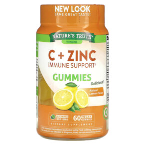Thực phẩm chức năng Nature's Truth C + Zinc Immune Support Natural Lemon 60 Vegan Gummies 840093114679