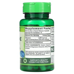 Thành phần vi chất của Nature's Truth Citicoline CDP Choline 1.000 mg 30 Quick Release Capsules 840093116673