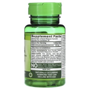 Thành phần vi chất của Nature's Truth DHEA 50 mg 60 Quick Release Capsules 840093109088