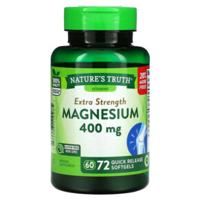 Thực phẩm chức năng Nature's Truth Extra Strength Magnesium 400 mg 72 Quick Release Softgels 840093110985