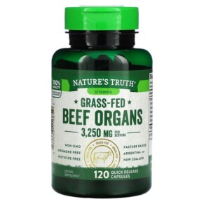 Thực phẩm chức năng Nature's Truth Grass-Fed Beef Organs 650 mg 120 Quick Release Capsules 840093116659