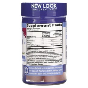 Thành phần vi chất của Nature's Truth Just 4 Kids Sleep Melatonin Natural Cherrylicious 1 mg 40 Vegan Gummies 840093116550