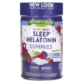 Thực phẩm chức năng Nature's Truth Just 4 Kids Sleep Melatonin Natural Cherrylicious 1 mg 40 Vegan Gummies 840093116550