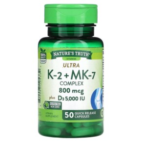 Thực phẩm chức năng Nature's Truth K-2 + MK-7 Complex 800 mcg 50 Quick Release Capsules 840093105332