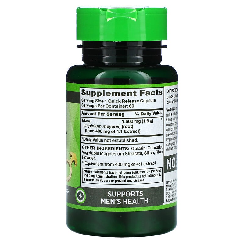 Nature's Truth Maca 1.600 mg 60 Quick Release Capsules 2 Thành phần vi chất của Nature's Truth Maca 1.600 mg 60 Quick Release Capsules 840093105295