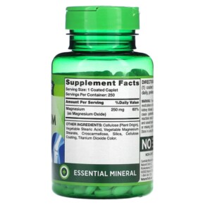 Thành phần vi chất của Nature's Truth Magnesium Extra Strength 250 mg 250 Coated Caplets 840093120328