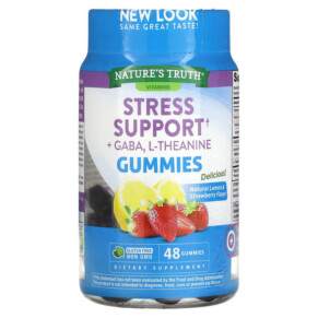 Thực phẩm chức năng Nature's Truth Stress Support + GABA L-Theanine Natural Lemon & Strawberry 48 Gummies 840093114457