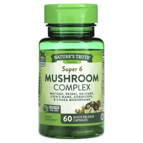 Thực phẩm chức năng Nature's Truth Super 6 Mushroom Complex 60 Quick Release Capsules 840093112248
