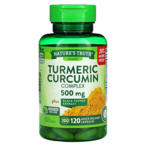 Thực phẩm chức năng Nature's Truth Turmeric Curcumin Complex Plus Black Pepper Extract 500 mg 120 Quick Release Capsules 840093102089