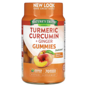 Thực phẩm chức năng Nature's Truth Turmeric Curcumin + Ginger Natural Peach 70 Vegan Gummies 840093113764