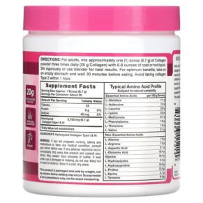 Thành phần vi chất của Nature's Truth Ultra Collagen Powder Unflavored 7 oz (198 g) 840093112149