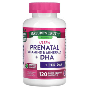 Thực phẩm chức năng Nature's Truth Ultra Prenatal Vitamins & Minerals + DHA 120 Quick Release Softgels 840093115454