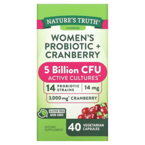 Thực phẩm chức năng Nature's Truth Women's Probiotic + Cranberry 40 Vegetarian Capsules 840093112125