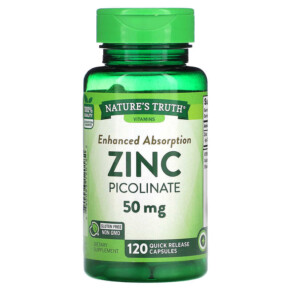 Thực phẩm chức năng Nature's Truth Zinc Picolinate 50 mg 120 Quick Release Capsules 840093120182