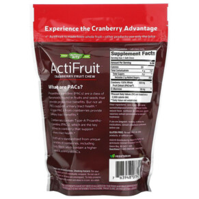 Thành phần vi chất của Nature's Way ActiFruit Cranberry Fruit Chew 500 mg 20 Soft Chews 763948078424