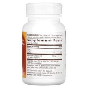 Thành phần vi chất của Nature's Way ActivLife Q10 100 mg 60 Softgels 763948065165