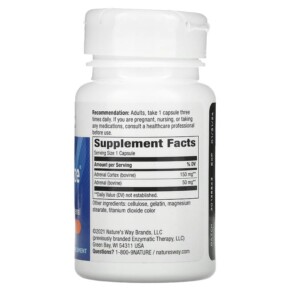 Thành phần vi chất của Nature's Way ADRENergize Adrenal Energy 50 Capsules 763948040858