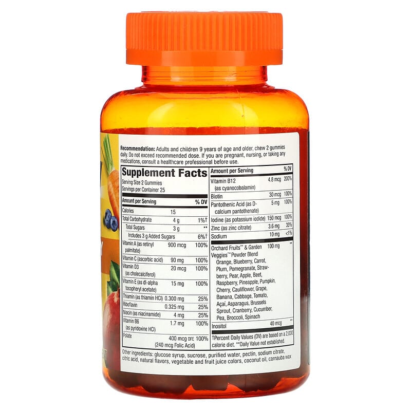 Nature's Way Alive! Adult Gummy Multivitamin Delicious Fruit 50 Gummies 2 Thành phần vi chất của Nature's Way Alive! Adult Gummy Multivitamin Delicious Fruit 50 Gummies 033674157879