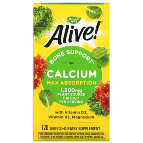 Thực phẩm chức năng Nature's Way Alive! Calcium Bone Support 325 mg 120 Tablets 033674158395