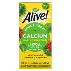 Thực phẩm chức năng Nature's Way Alive! Calcium Max Absorption 325 mg 60 Tablets 033674158388