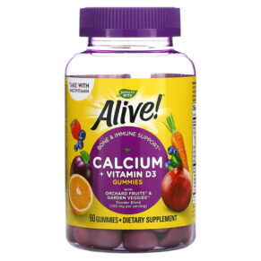 Thực phẩm chức năng Nature's Way Alive! Calcium + Vitamin D3 60 Gummies 033674102558
