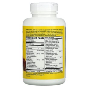 Thành phần vi chất của Nature's Way Alive! Calcium with Vitamin D3 Vitamin K2 Magnesium 325 mg 180 Tablets 033674105016