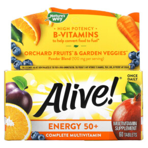 Thực phẩm chức năng Nature's Way Alive! Energy 50+ Complete Multivitamin 60 Tablets 033674601938