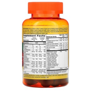 Thành phần vi chất của Nature's Way Alive! Kids Complete Multivitamin Cherry Orange & Grape 60 Gummies 033674157886