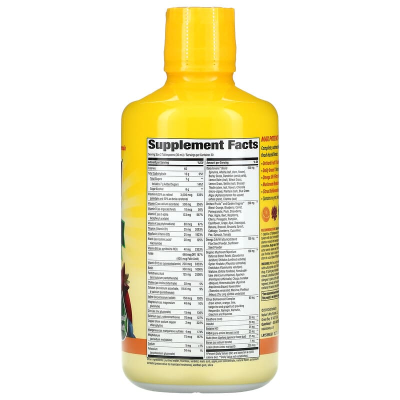 Nature's Way Alive! Liquid Multi-Vitamin Max Potency Citrus 30.4 fl oz (900 ml) 2 Thành phần vi chất của Nature's Way Alive! Liquid Multi-Vitamin Max Potency Citrus 30.4 fl oz (900 ml) 033674153956