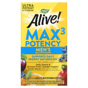 Thực phẩm chức năng Nature's Way Alive! Max3 Potency Men's Multivitamin 90 Tablets 033674155424