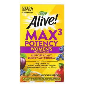 Thực phẩm chức năng Nature's Way Alive! Max3 Potency Women's Multivitamin 90 Tablets 033674155431