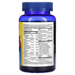 Thành phần vi chất của Nature's Way Alive! Men's Premium Gummies Multivitamin Orange Grape & Cherry 75 Gummies 033674158951