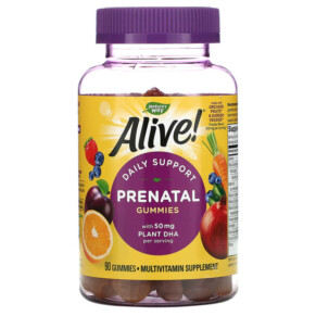 Thực phẩm chức năng Nature's Way Alive! Prenatal with Plant DHA Orange & Raspberry Lemonade 90 Gummies 033674104880