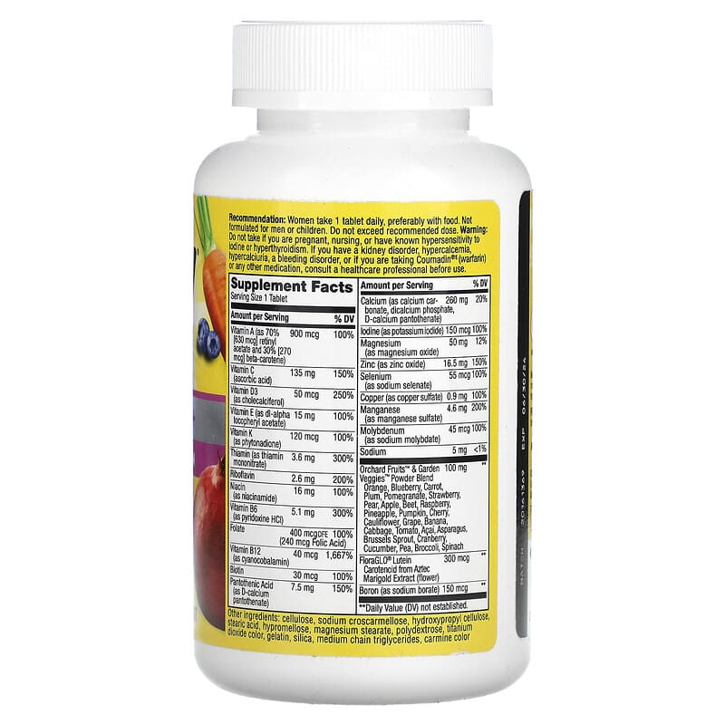 Nature's Way Alive! Women's 50+ Complete Multivitamin 130 Tablets 2 Thành phần vi chất của Nature's Way Alive! Women's 50+ Complete Multivitamin 130 Tablets 033674142103