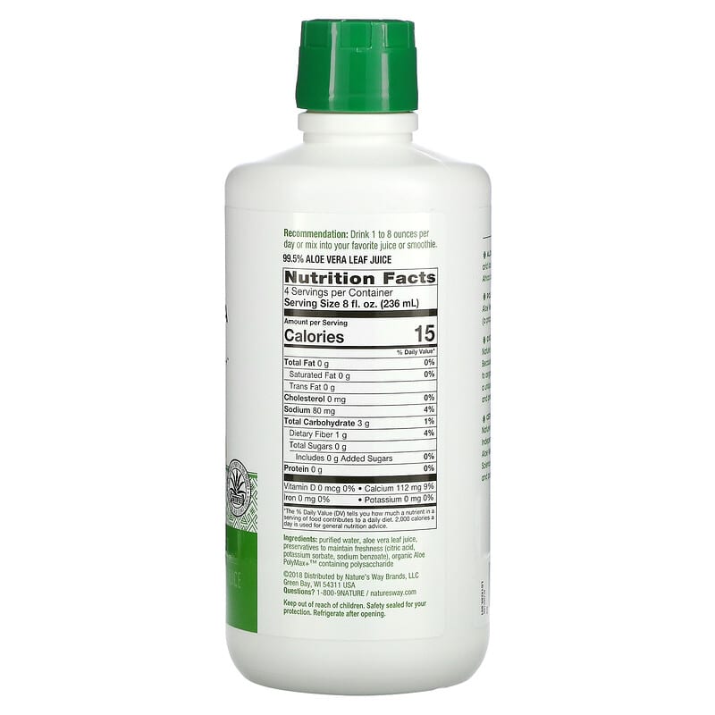 Nature's Way Aloe Vera Leaf Juice 33.8 fl oz (1 L) 2 Thành phần vi chất của Nature's Way Aloe Vera Leaf Juice 33.8 fl oz (1 L) 033674142806