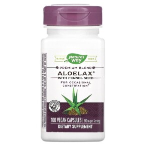 Thực phẩm chức năng Nature's Way Aloelax with Fennel Seed 340 mg 100 Vegan Capsules 033674009000