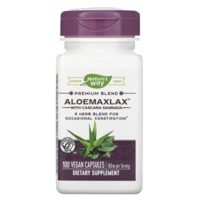 Thực phẩm chức năng Nature's Way AloeMaxLax with Cascara Sagrada 360 mg 100 Vegan Capsules 033674001424