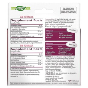 Thành phần vi chất của Nature's Way AM/PM Menopause Formula Women's Health 30 AM Tablets & 30 PM Tablets 763948072064