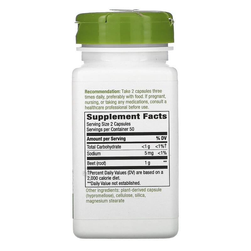Nature's Way Beet Root 500 mg 100 Vegan Capsules 2 Thành phần vi chất của Nature's Way Beet Root 500 mg 100 Vegan Capsules 033674104002