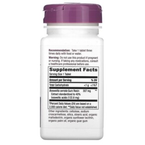 Thành phần vi chất của Nature's Way Boswellia 307 mg 60 Tablets 033674644003