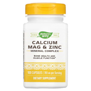 Thực phẩm chức năng Nature's Way Calcium Mag & Zinc Mineral Complex 765 mg 100 Capsules 033674414101